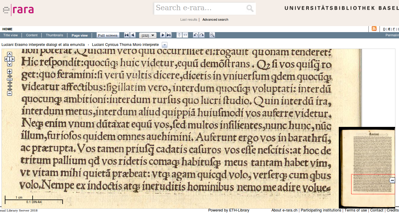 Thomas Morus's Latin translation of Cynicus